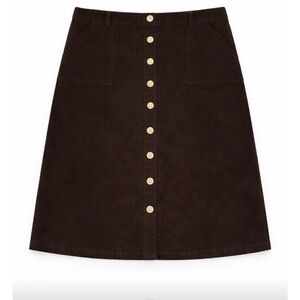 NWT Black Button-Down Corduroy Skirt